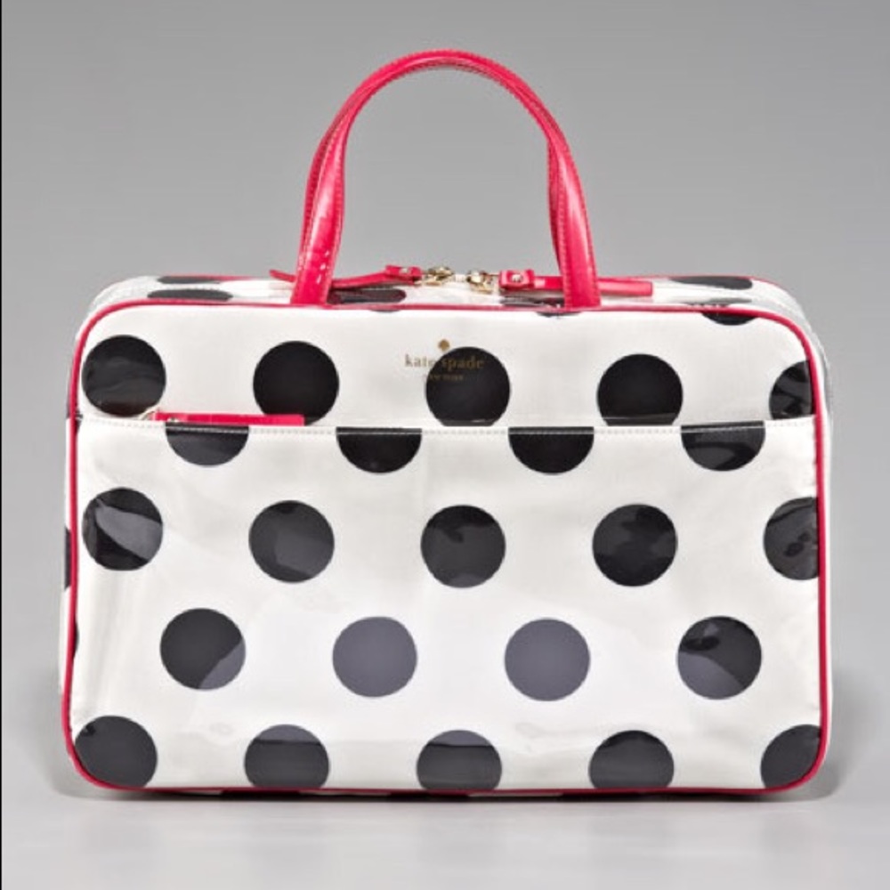 le pavillion manuela large polka-dot cosmetic case